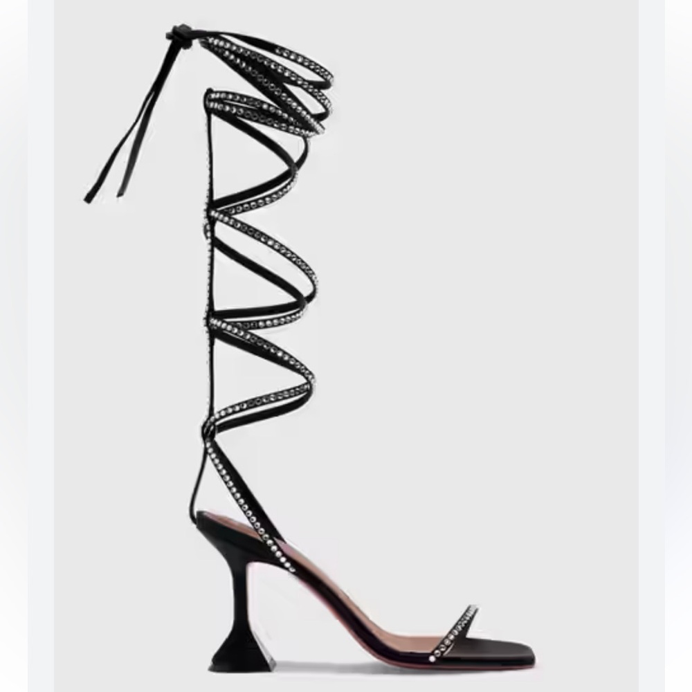 AMINA MUADDI
X Awge Lsd Crystal-Embellished Heeled
Satin Gladiator Sandals
